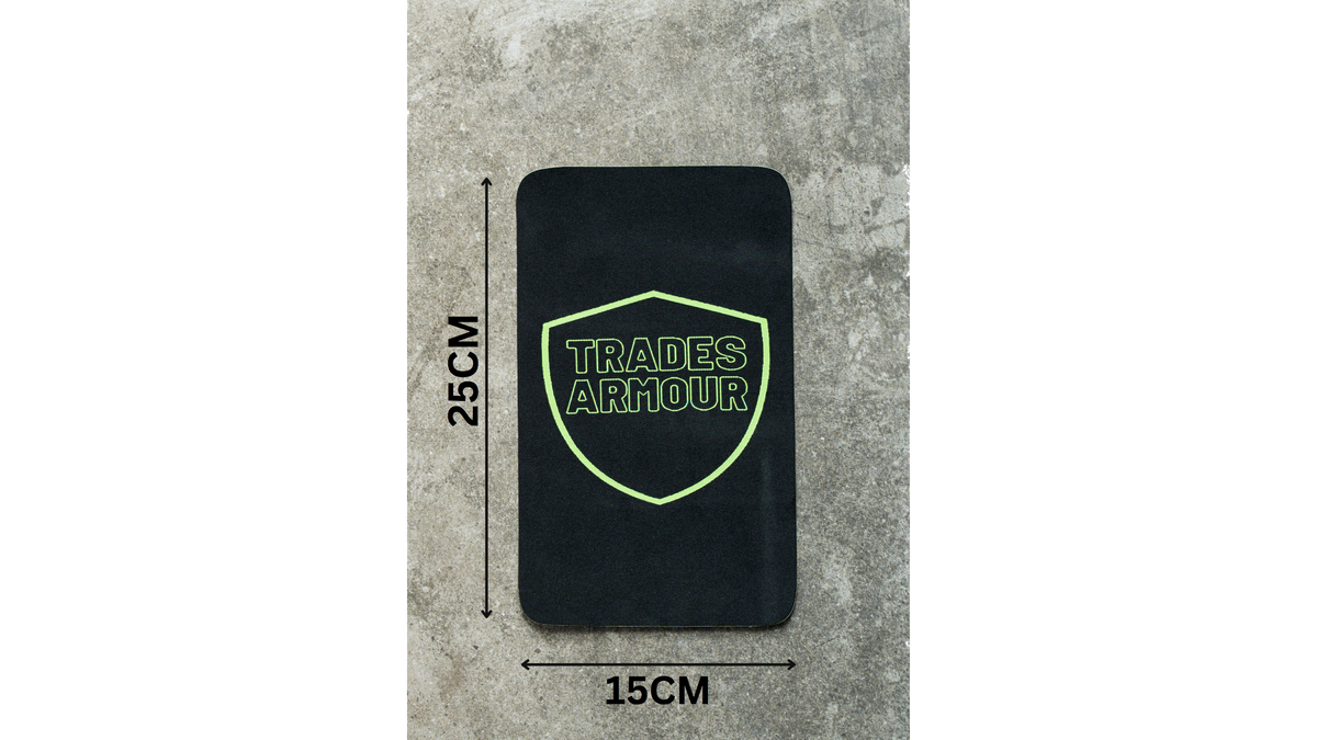 TradesArmour patch dimensions 15 by 25 centimetres